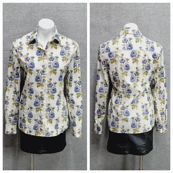 ETRO MILANO FLORAL COTTON BLEND SHIRT, SIZE 42 - Picture 2 of 8